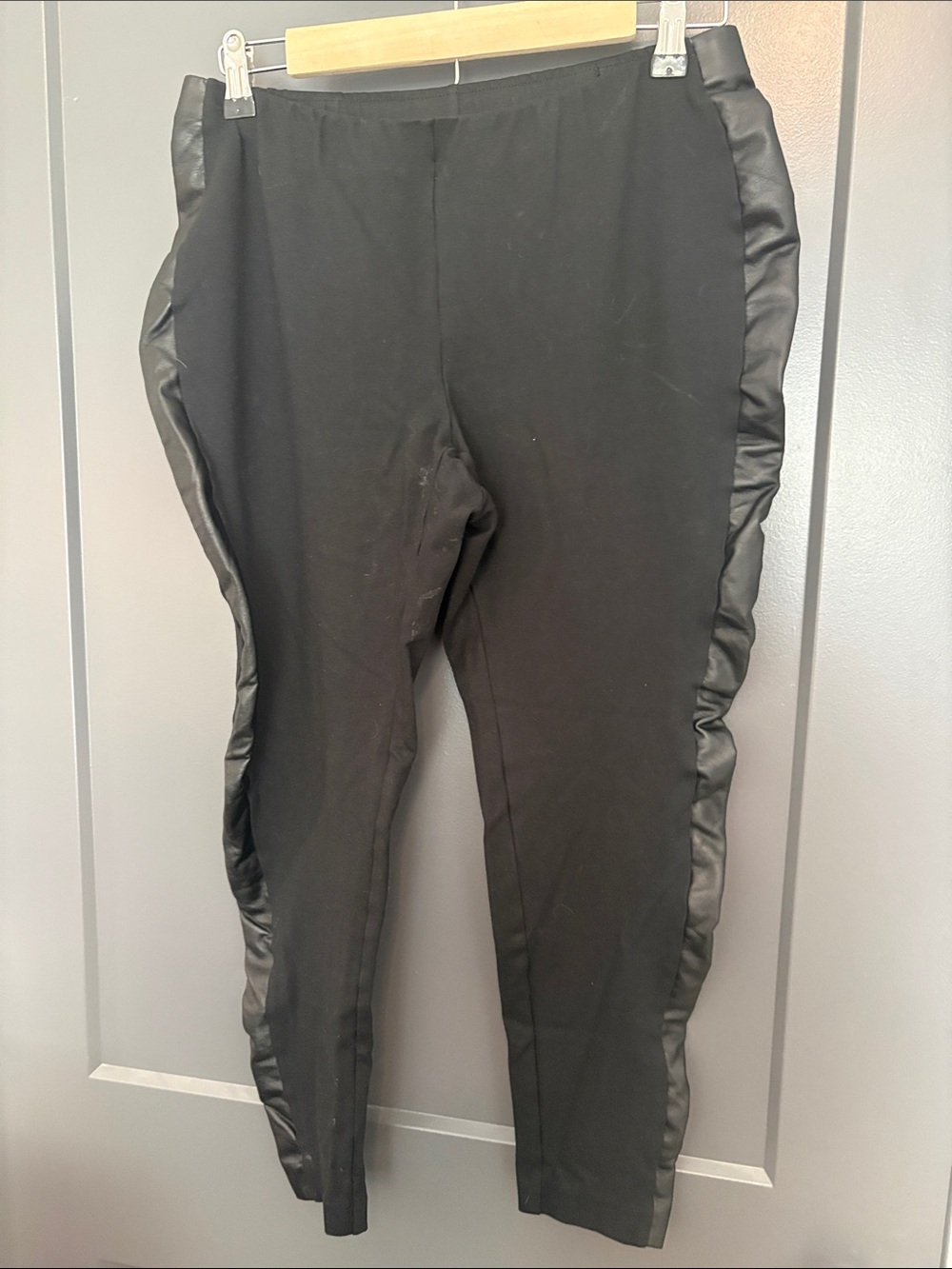 J. Jill stretch leather stripe leggings